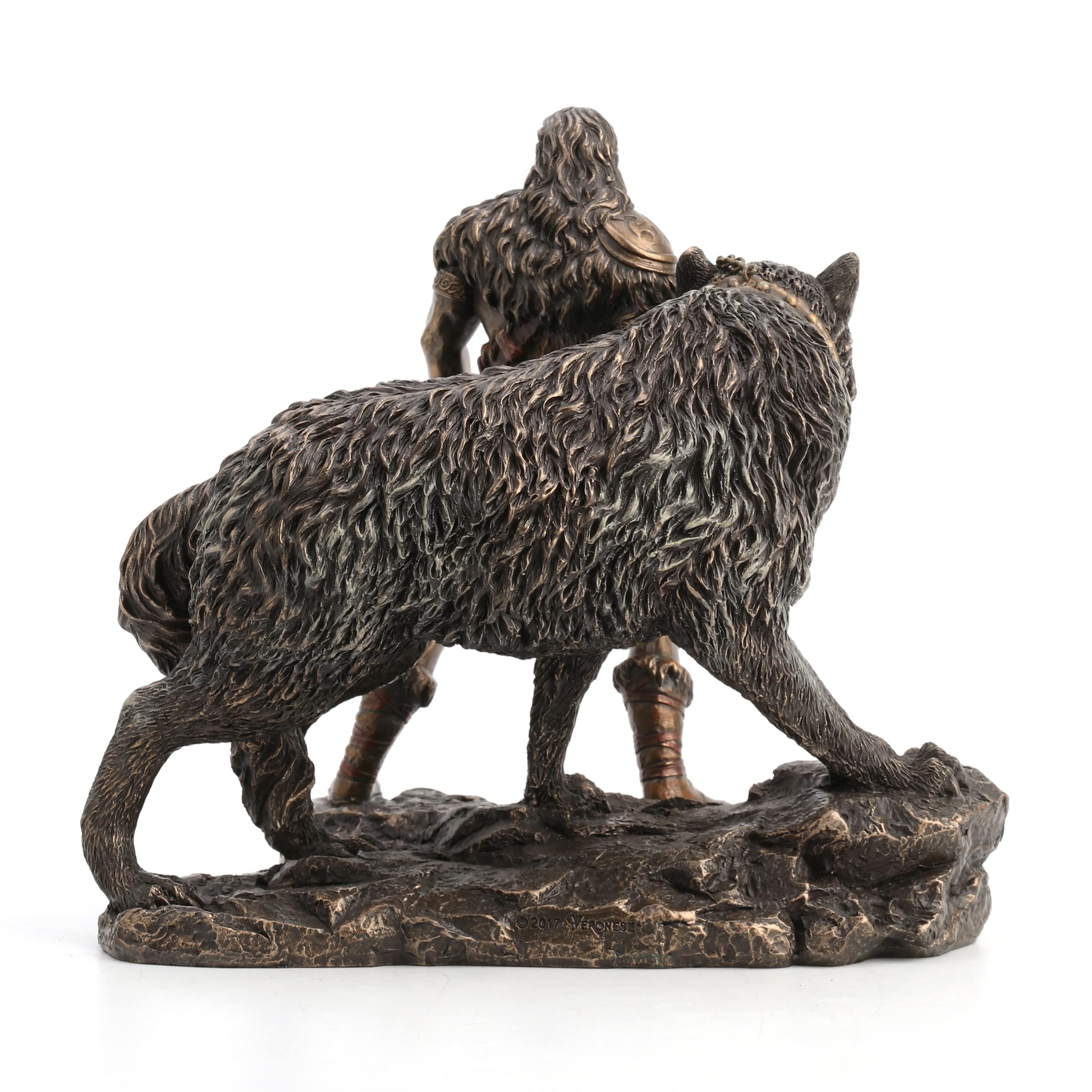 Veronese Design Norse God Tyr & Fenrir Bronze Statue - 9
