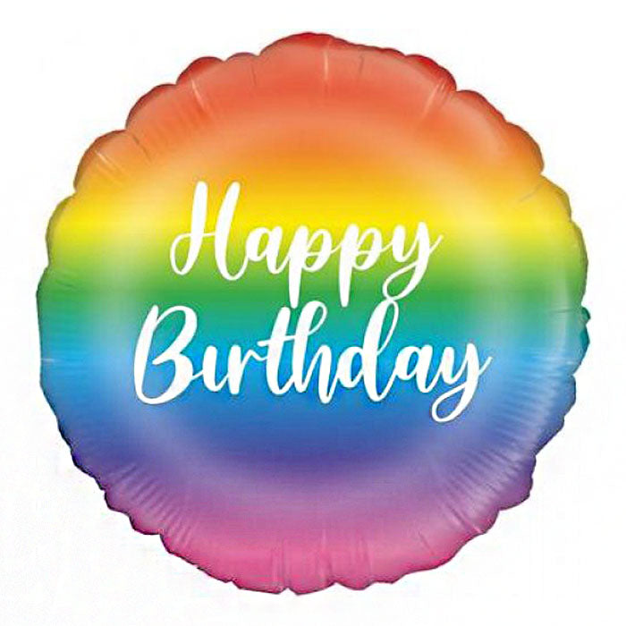 Happy Birthday Rainbow Metallic Foil Balloon - Colorful Party Decorations for Birthday Celebrations, Baby Showers & Special Events