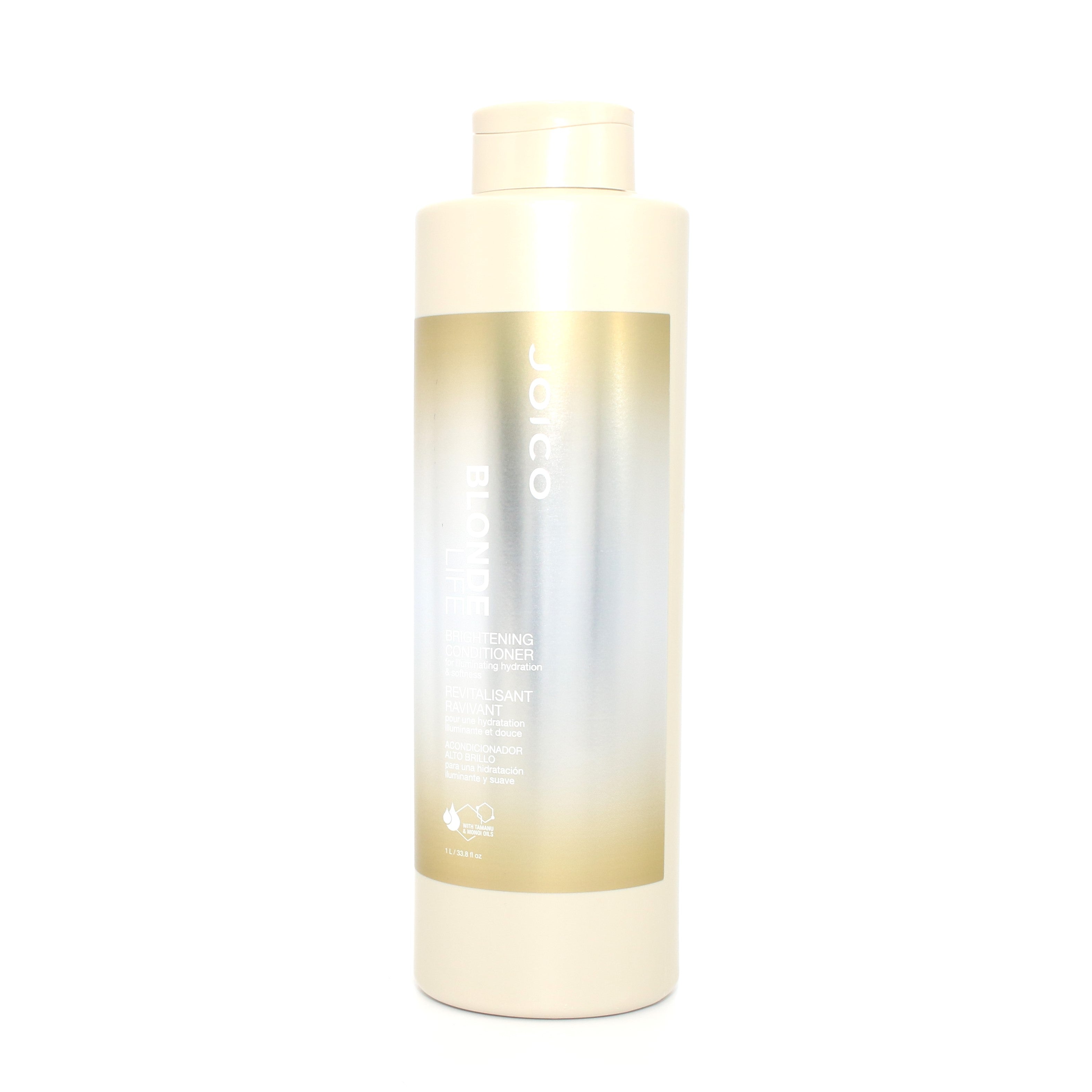 Joico Blonde Life Brightening Conditioner 33.8 oz - Purple Toning & Hydrating Treatment for Blonde & Gray Hair - Salon Quality at Home - Perfect for Color-Treated & Bleached Hair Care Routine