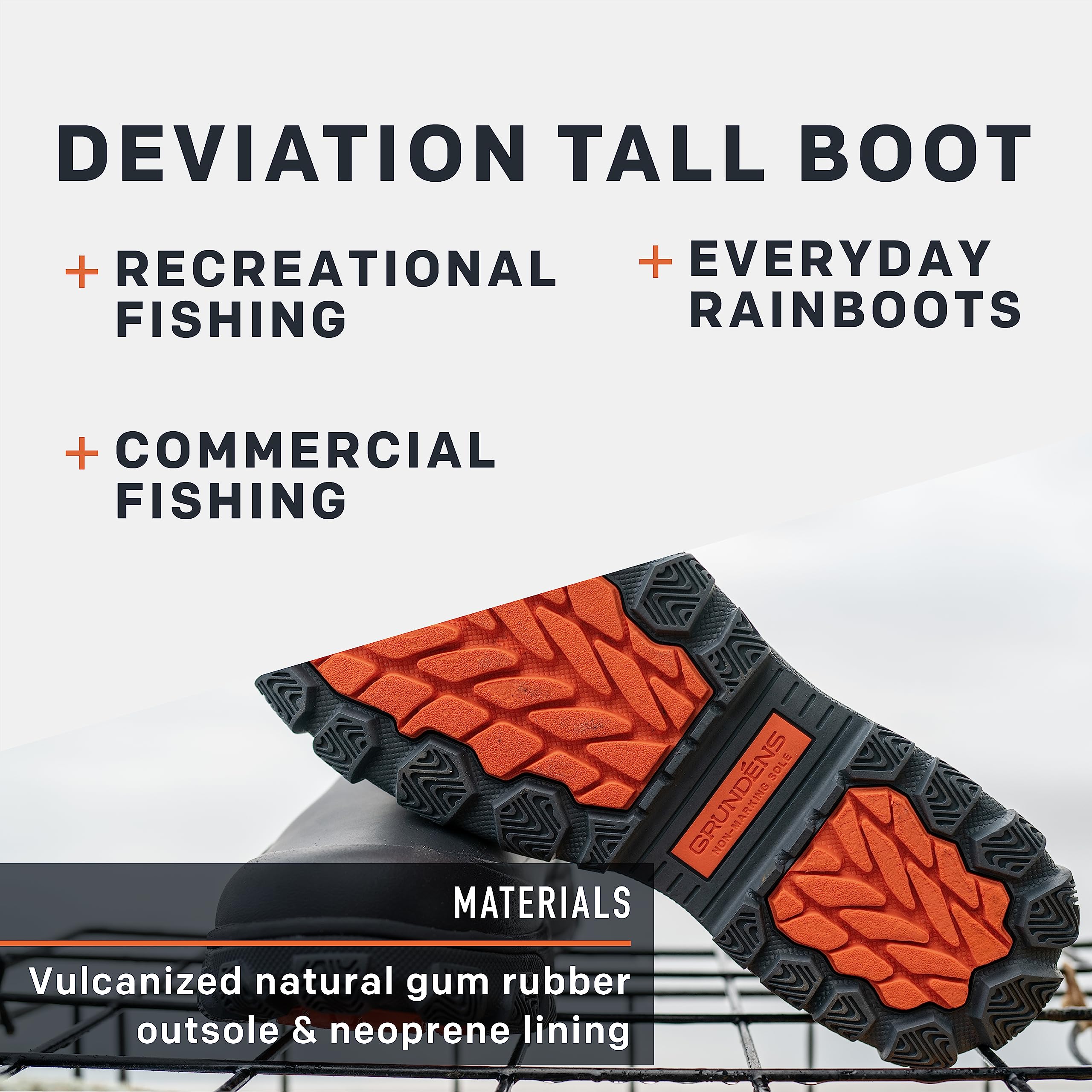 Grundens Men's Deviation Tall Boot - Waterproof Fishing & Work Boots for Outdoor, Hunting & Heavy Duty Use