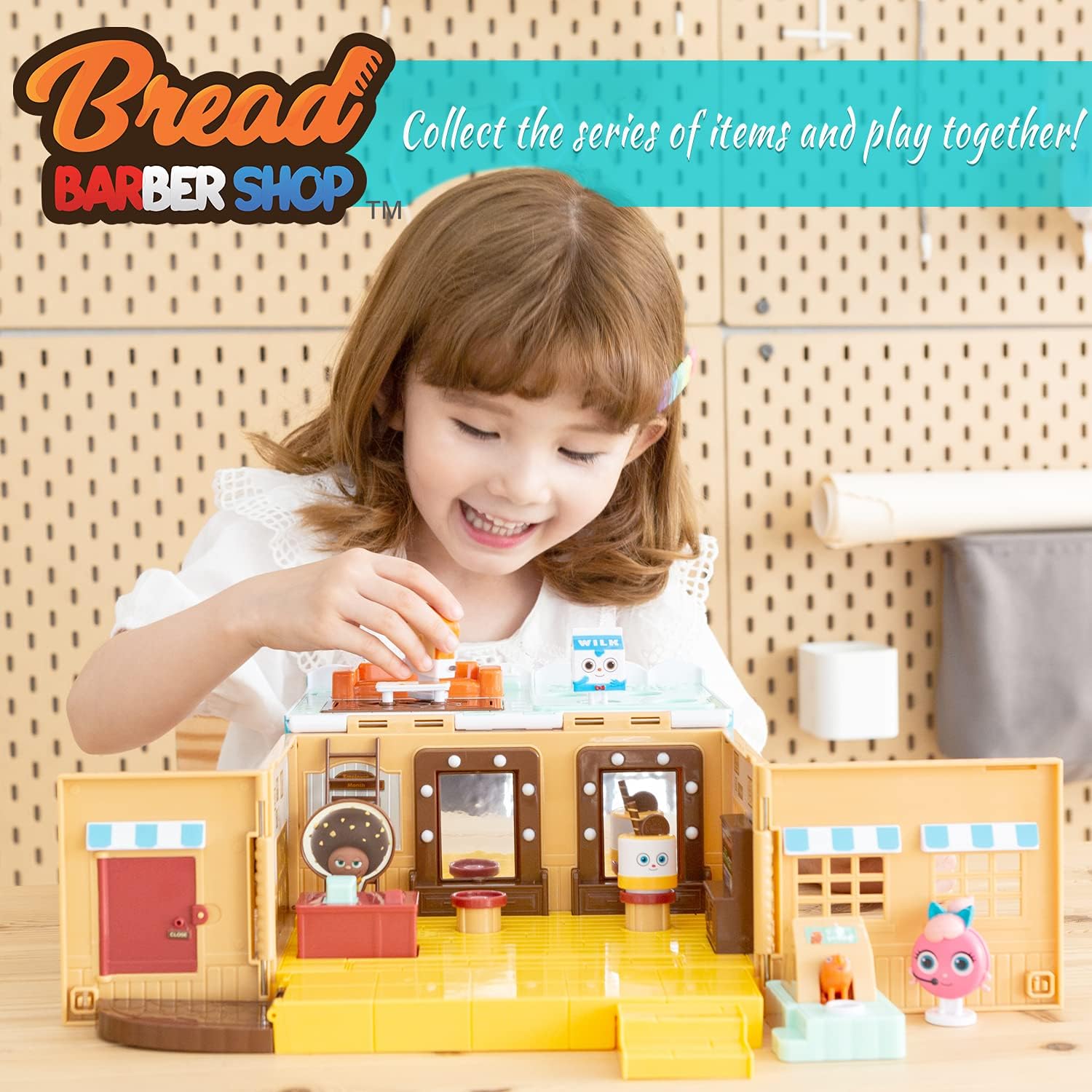 Bread Barbershop Figure Set - 6 Collectible Characters with 10 Sound Effects | Toddler Play Toys for Kids | Choco Sausage & BBS Story Theme | Perfect Birthday Gift for Boys & Girls | Fun Pretend Play for Home & Classroom