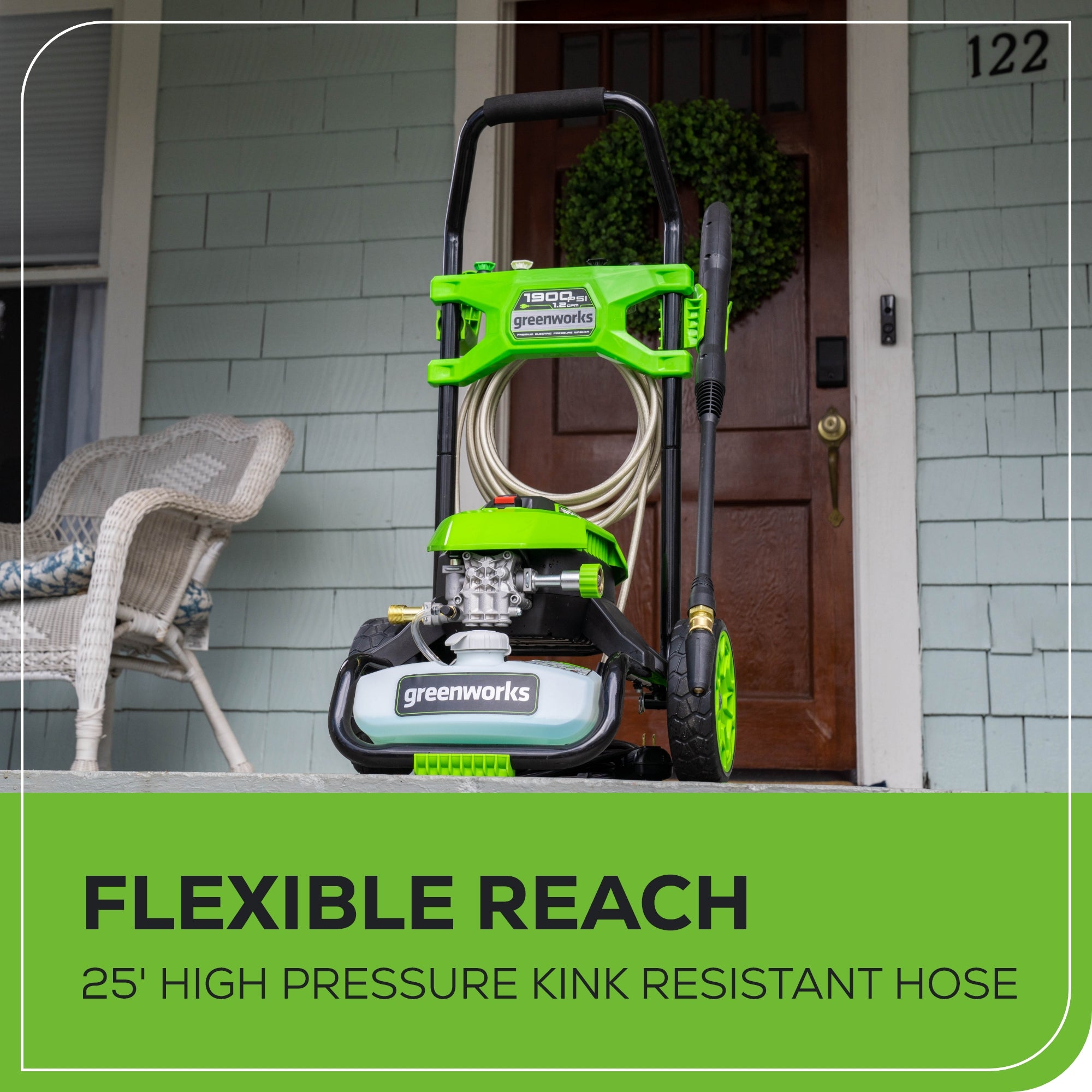 1900 PSI 1.2 GPM Electric Pressure Washer - High Power Cold Water Cleaner for Home, Driveway, Deck, Patio & Car Washing