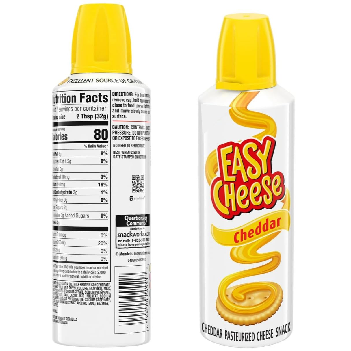 Easy Cheese Cheddar Cheese Snack - 8oz Can with Chocolatto Trademark Spoon | Perfect for Parties, Camping & Quick Snacks