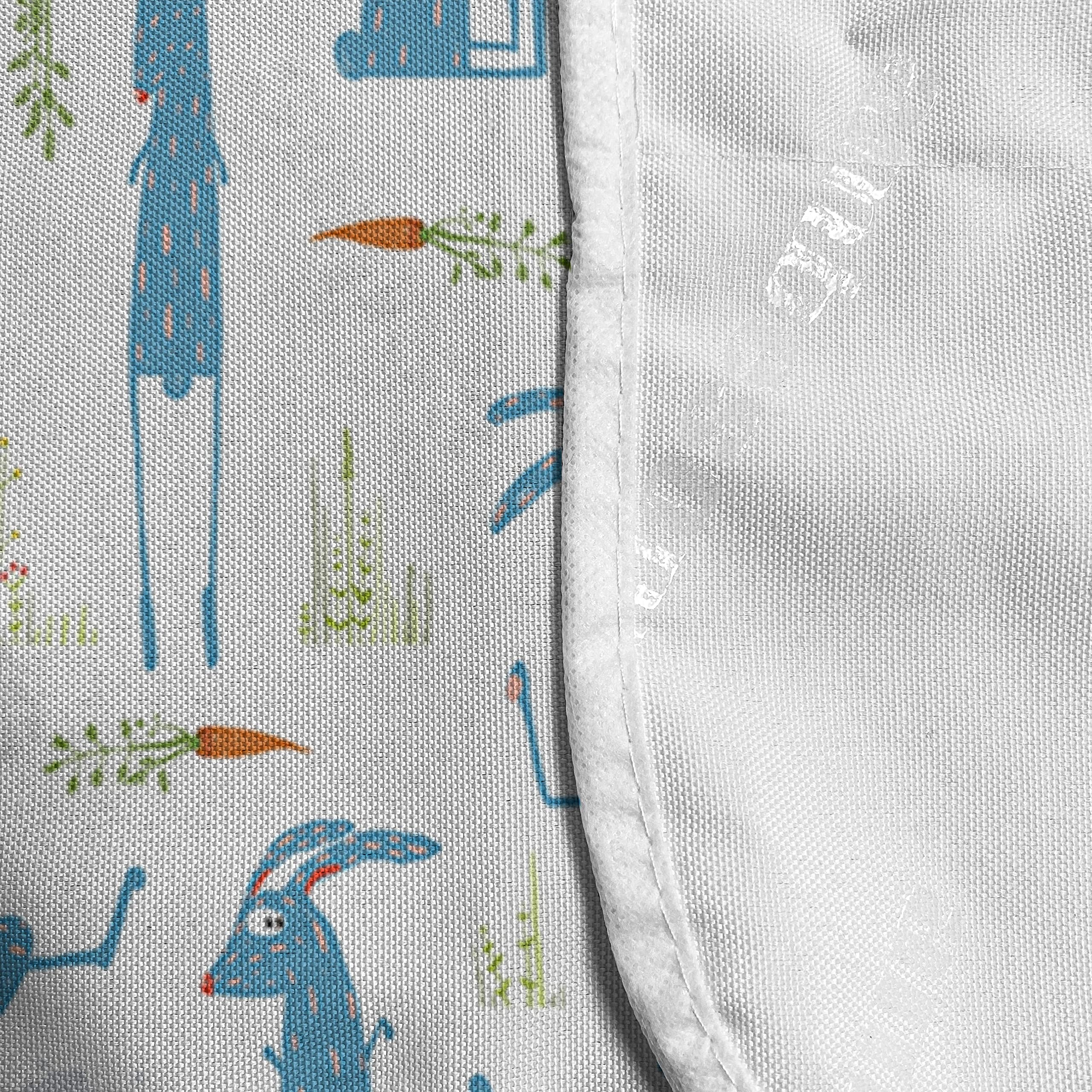 Ambesonne Rabbit Microwave Cover - Funny Bunny with Carrot Design, Waterproof Kitchen Organizer with Pockets (36
