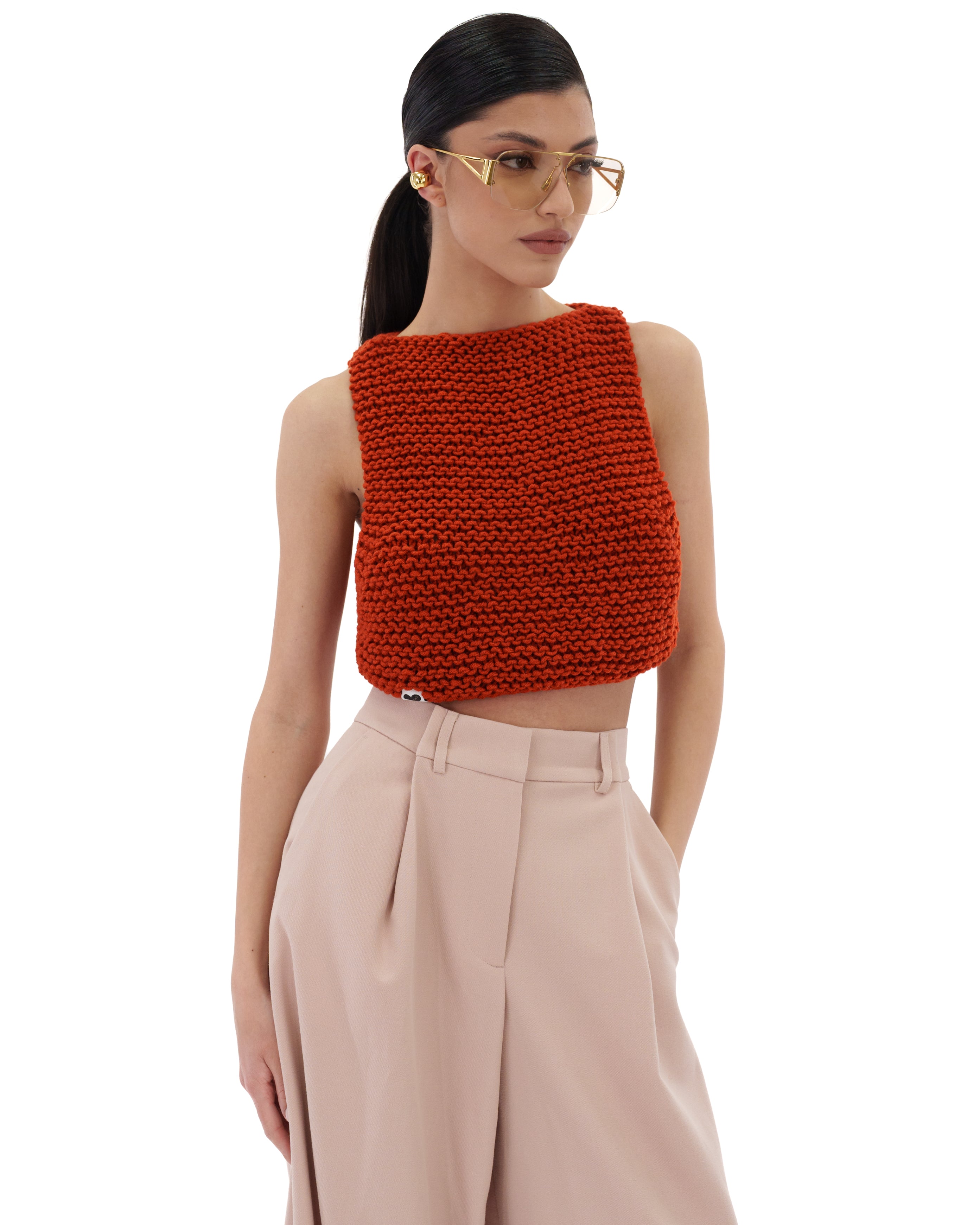 Women's Halter Neck Knit Top - Soft Stretchy Summer Crop Tops for Casual Wear, Beach, and Outdoor Activities