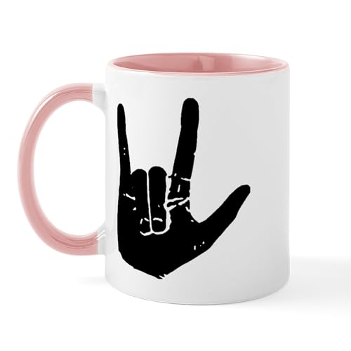 White/Pink Inside - I Love You Hand Mug