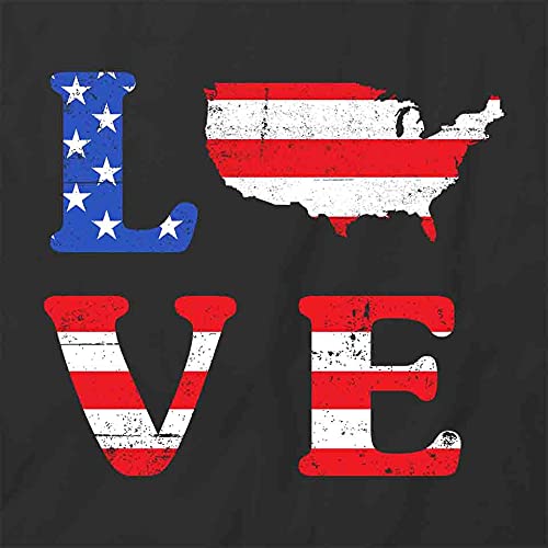 Love America Graphic T-Shirt - Patriotic Printed Tee for Men & Women | Black Cotton Shirt for 4th of July, Memorial Day & Independence Day Celebrations