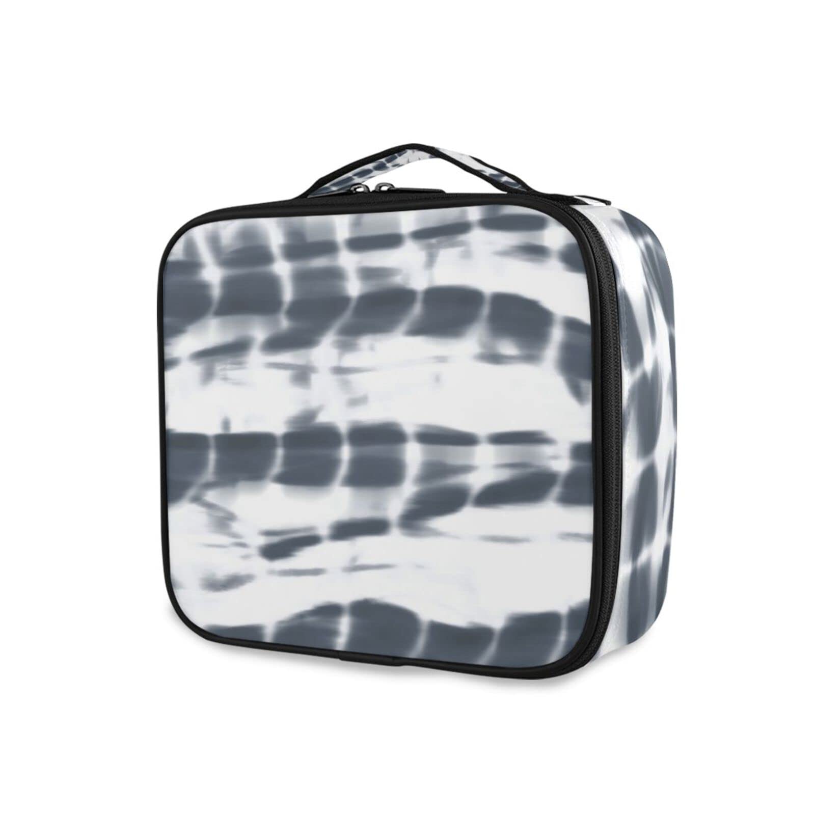 Stylish Striped Travel Makeup Bag with Adjustable Dividers - Portable Cosmetic Organizer Case for Women & Girls | Perfect for Vacations, Gym, and Daily Essentials Storage