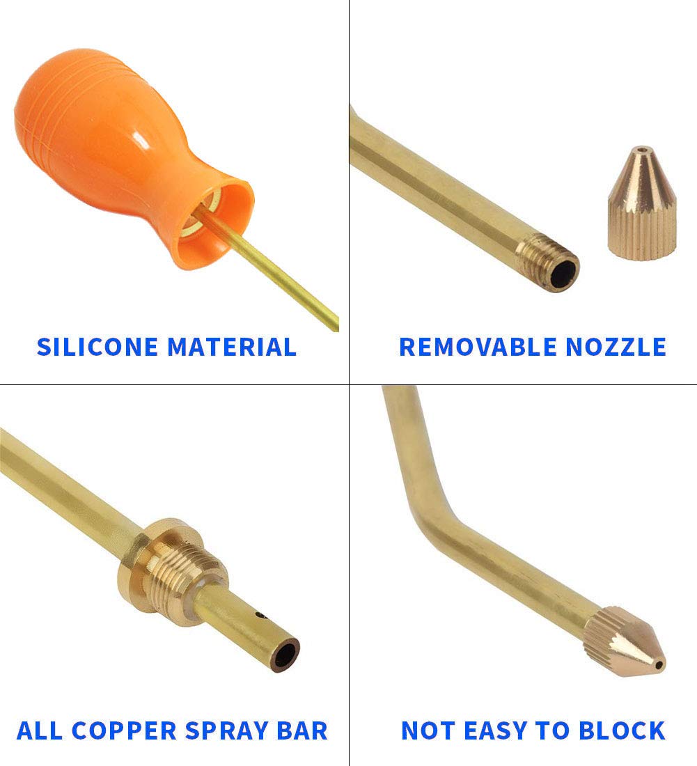 Organic Gardening Bulb Duster with Long Copper Tube - Powder Duster Sprayer for Pest Control, Plant Care & Agricultural Use | Perfect for Home Gardens, Greenhouses & Farm Applications