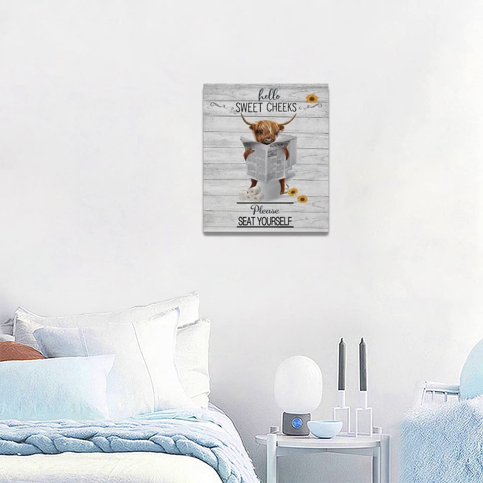 Funny Highland Cow Bathroom Wall Art - 20