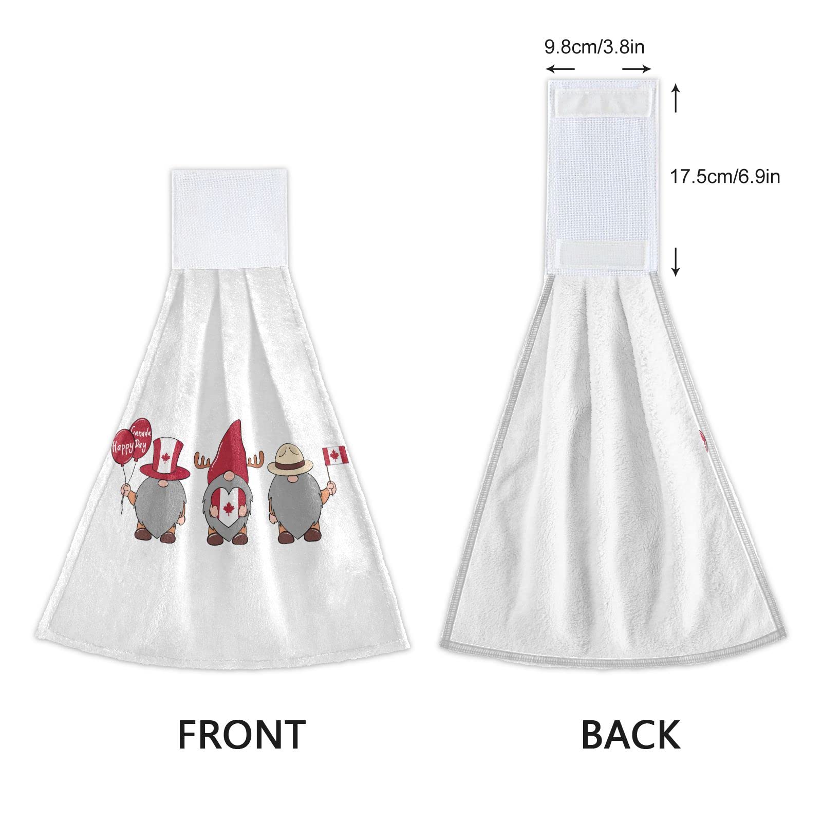 Canada Flag Gnome Kitchen Towels Set of 2 - Patriotic Hanging Dish Cloths for Bathroom, Oven & Guest Hand Towels - Perfect for Canadian Themed Home Decor & Party Decorations