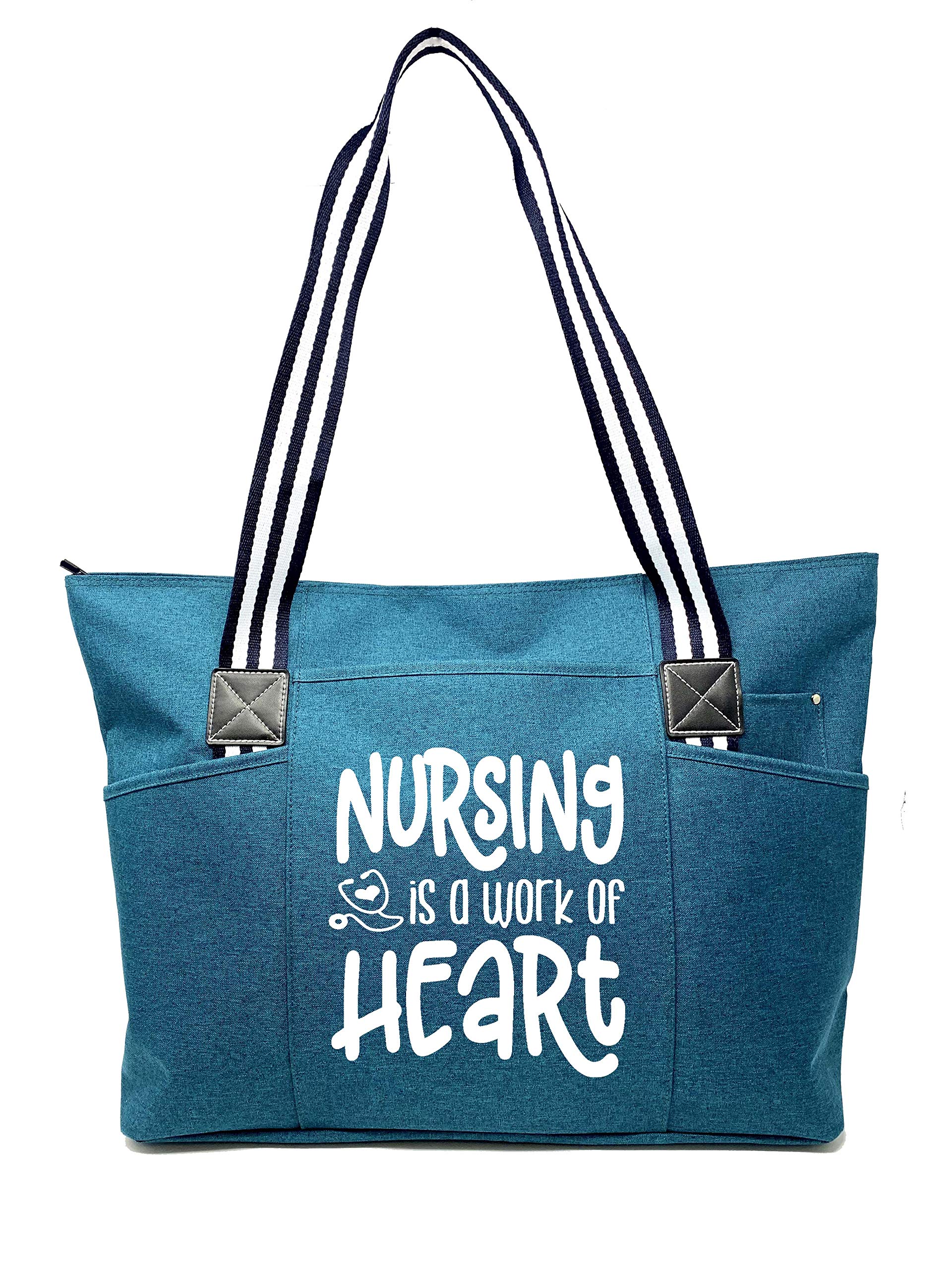 **Large Nurse Tote Bag for Work - Durable Nursing Bag with Zipper, Multiple Pockets & Reinforced Straps - Spacious Medical Bag for Nurses & Healthcare Professionals - Perfect for Hospital Shifts, Clinics & Travel**