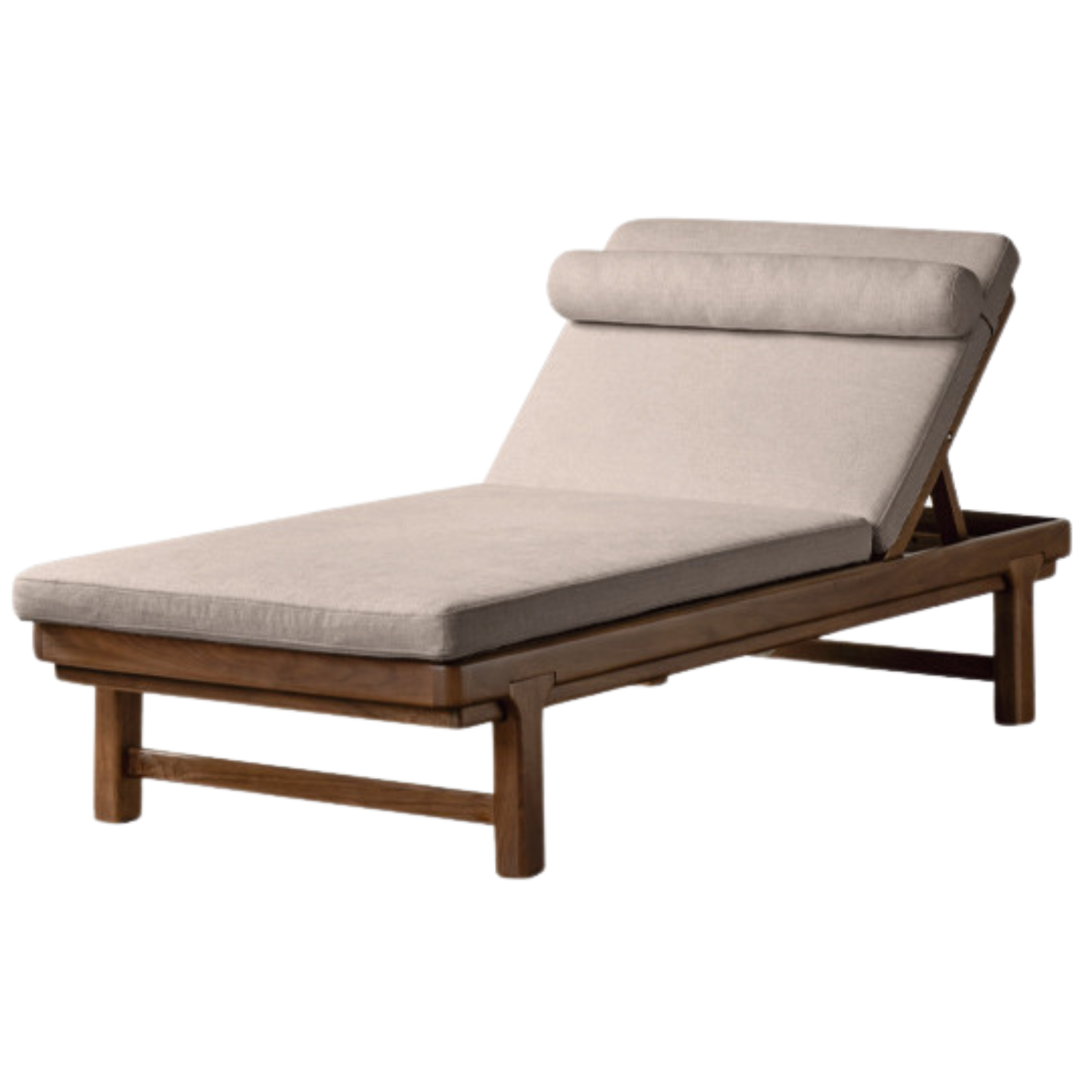 74.8x31.5x21.2 inch / 190x80x54 cm / Walnut Color / Oak Chaise Longue Mat Smoked Chestnut Brown
