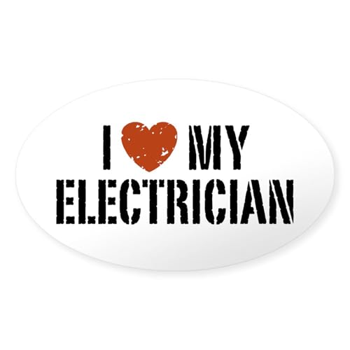 Clear - I Love My Electrician Oval Sticker