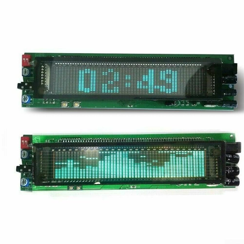 25 Clips 16 Levels VFD Music Spectrum Analyzer with Clock - Audio Level Indicator & Music Rhythm Display for DJs, Home Theater, and Studio Sound Systems