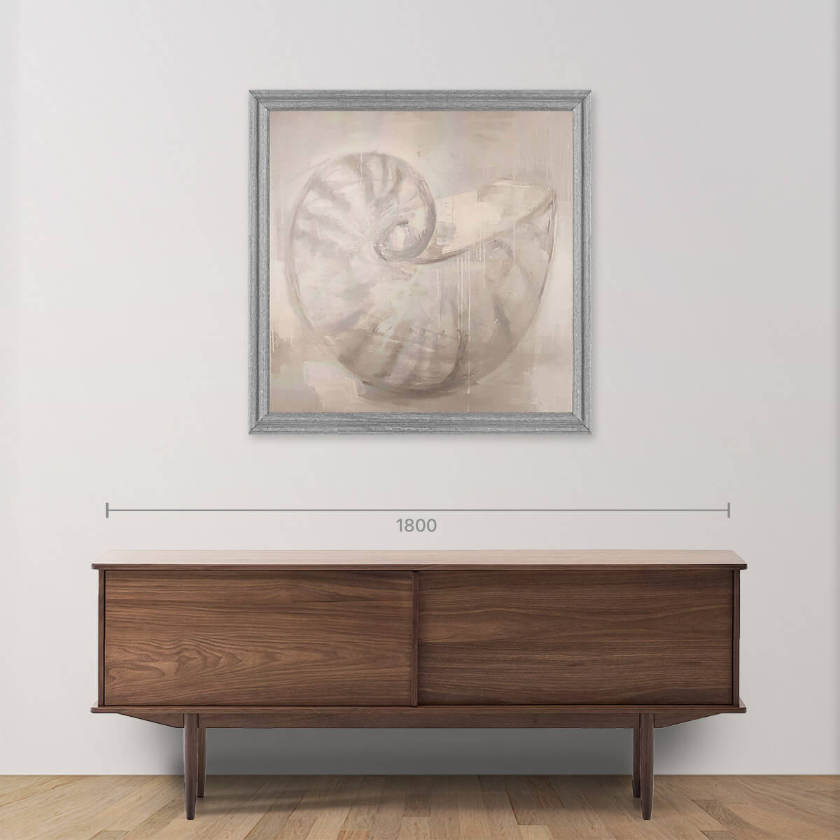 Shell Diptych Framed Acrylic Painting on Canvas - Coastal Wall Art for Beach House Decor & Living Room