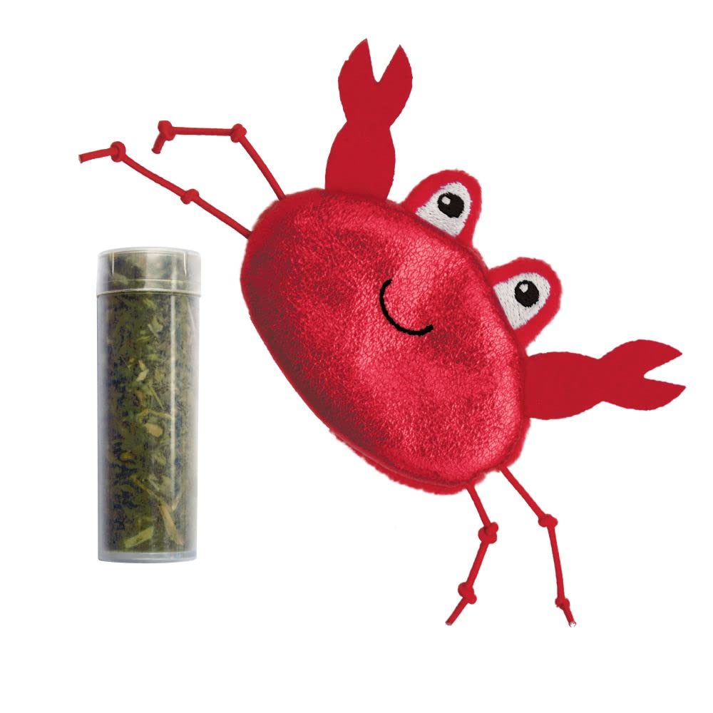 KONG Refillable Catnip Crab Toy for Cats - Interactive Play & Stress Relief for Indoor & Outdoor Cats