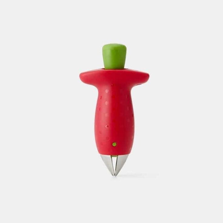 Chef'n Strawberry Huller - Stainless Steel Strawberry Stem Remover Tool for Fresh Berries - Perfect for Smoothies, Desserts, and Fruit Salads