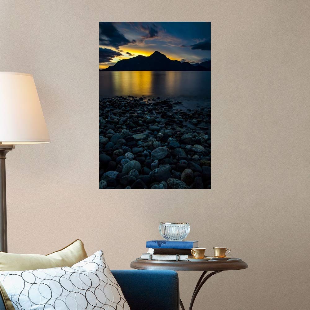 CANVAS ON DEMAND Sunlit Mountain Landscape Wall Decal - Premium Photography Art Print for Home & Office Decor - Perfect for Living Room, Bedroom or Workspace