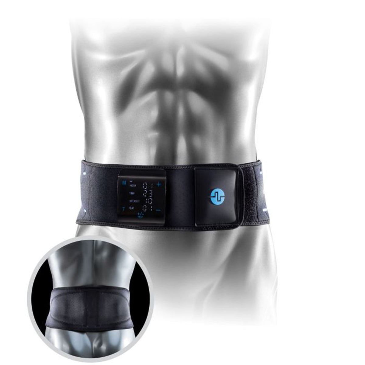 Compex TENS+EMS Dual Pulse Heating Massage Belt for Back Pain Relief - Rechargeable & Adjustable Therapy Wrap for Home, Office & Gym Use