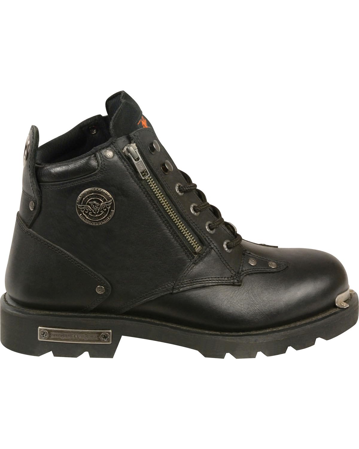 Milwaukee Leather Men's Lace-Up Toe Double-Sided Zipper Work Boots - Round Toe Black Size 11 | Durable Construction for Construction, Outdoor Work & Heavy Duty Use