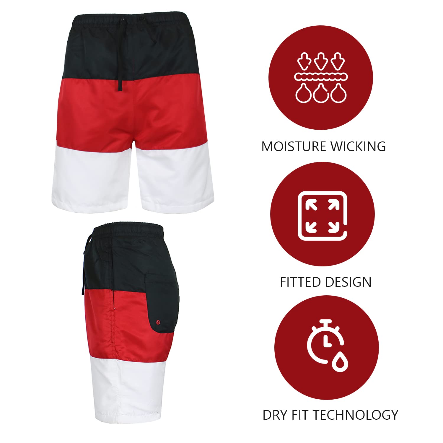 Harvic Men's Active Performance Running Shorts - Quick Dry Mesh Lined Workout Shorts with Pockets for Gym, Jogging & Outdoor Sports