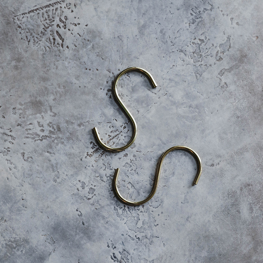Utility Hook in Unlacquered Brass - Heavy Duty Wall Hooks for Hanging Coats, Hats & Kitchen Utensils | Perfect for Home, Garage & Office Organization