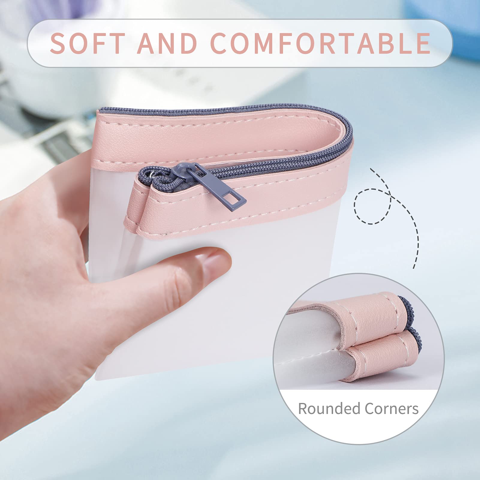 Classycoo 4 Pack Clear Zipper Pencil Case - Multifunctional Stationery Organizer for School, Office, Travel | Pouch for Pens, Makeup, Cosmetics & Small Accessories | Perfect for Students, Professionals & Travelers