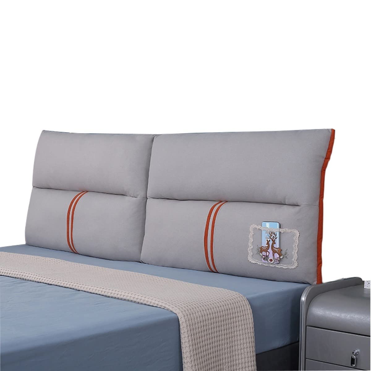 Upholstered Headboard Reading Pillow with Removable Cover - Long Backrest Bolster Support Cushion for Bed & Sofa - 5 Colors (160x60cm) - Perfect for Reading, Lounging & Back Support