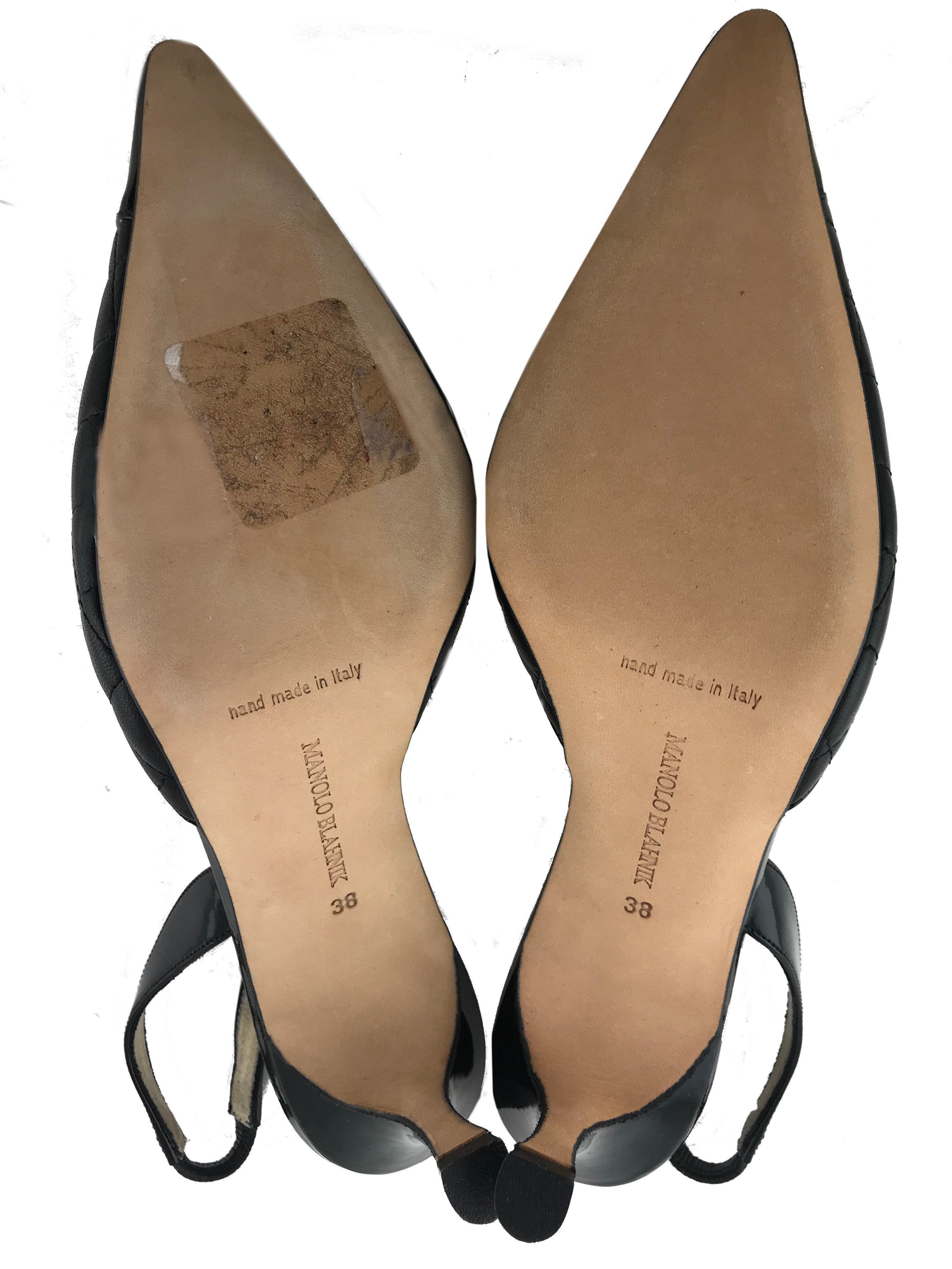 Manolo Blahnik Irie Quilted Cap Toe Slingback Pumps - Women's Size 8 (US) | Luxury High Heels for Evening Parties, Weddings & Special Occasions