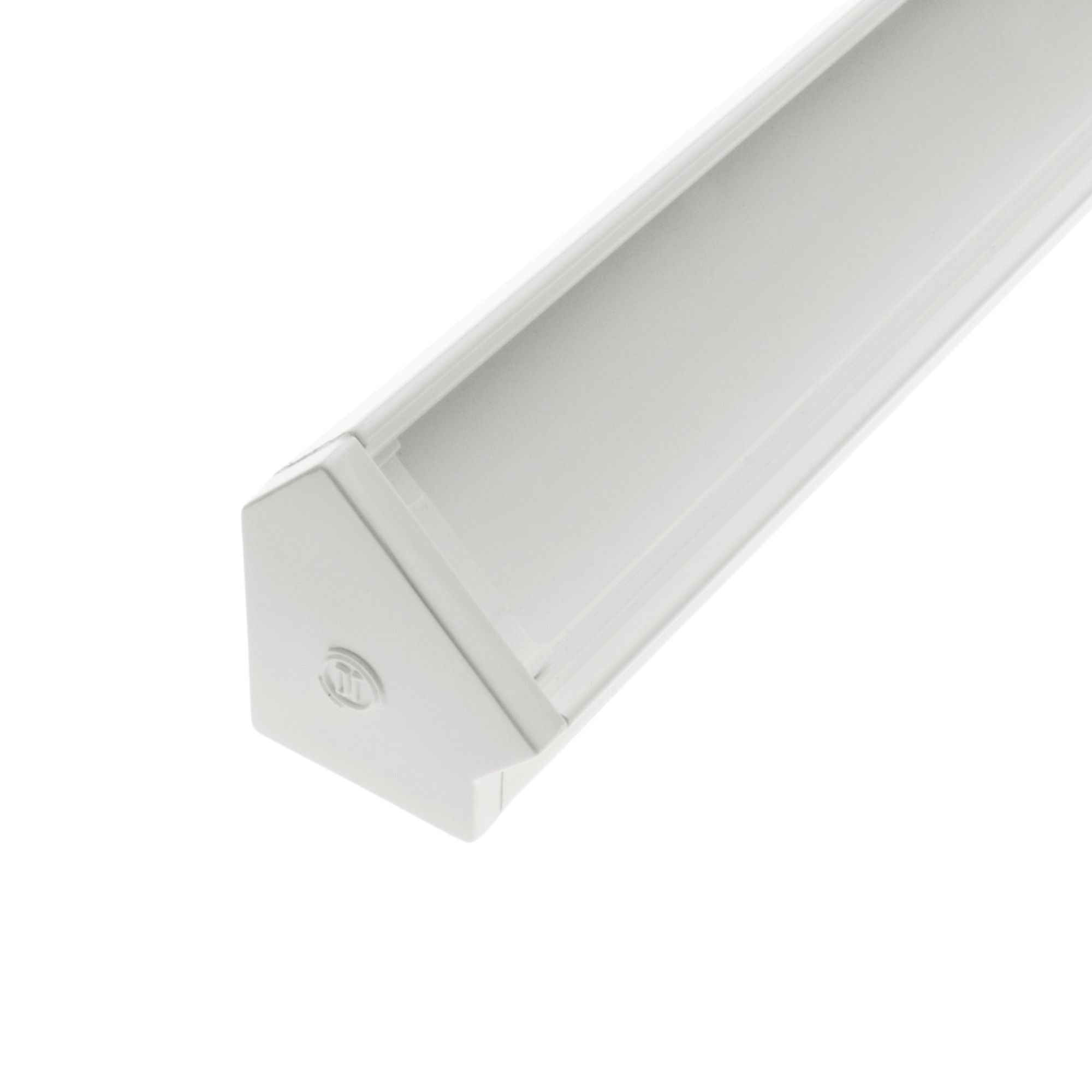 48 45 Degree LED Channel - White Aluminum Light Diffuser for Home, Office & Commercial Lighting | Perfect for Cove, Under Cabinet & Accent Lighting
