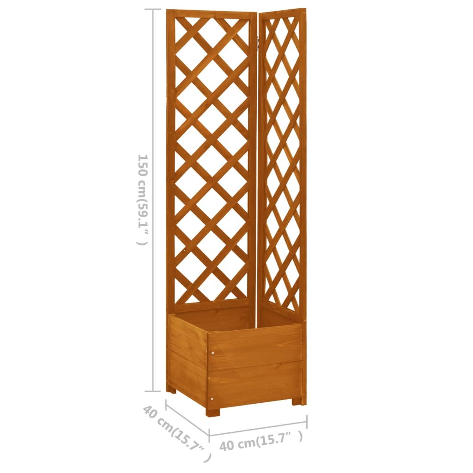 Premium Solid Firwood Corner Trellis Gabion Planter - 15.7