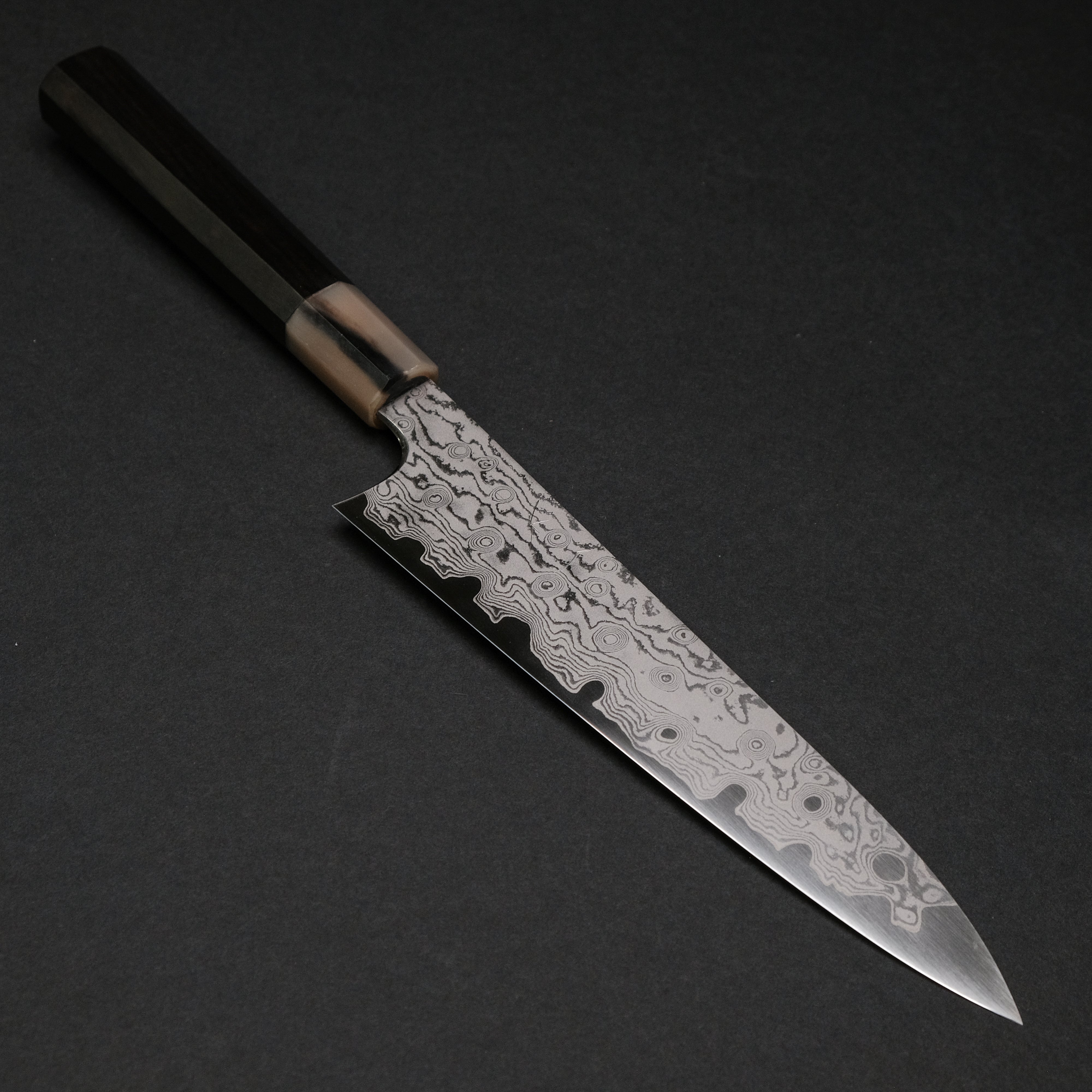 Hitohira Kikuchiyo Yohei 210mm Gyuto Knife - VG-10 Damascus Steel Blade with Ebony Wood Handle - Limited Edition Japanese Chef Knife for Professional Cooking, Sushi & Meat Cutting