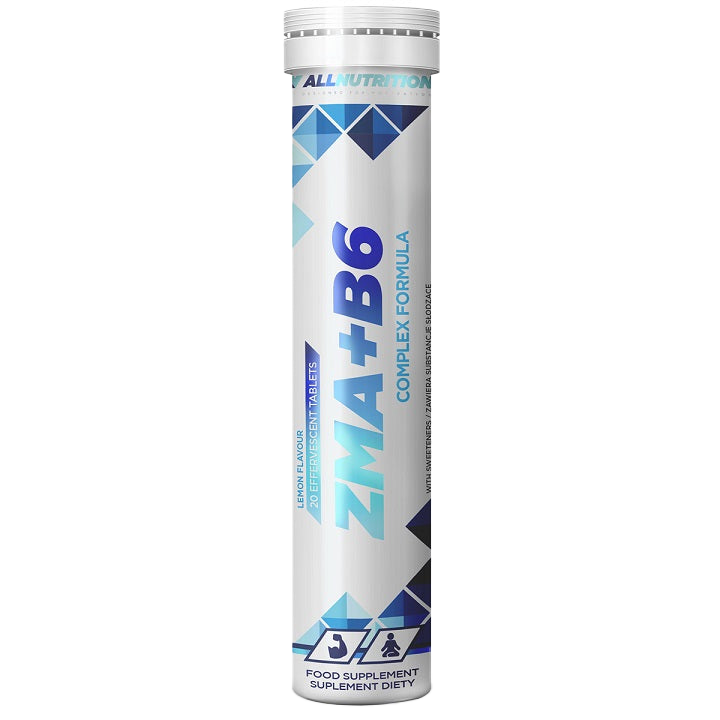 Allnutrition ZMA + B6 with Vitamin B6 - 20 Effervescent Lemon Tabs for Muscle Recovery, Sleep Support & Immune Boost - Perfect for Athletes & Fitness Enthusiasts
