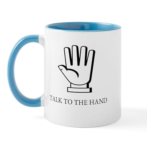 White/Blue Inside - Talk To The Hand Mug