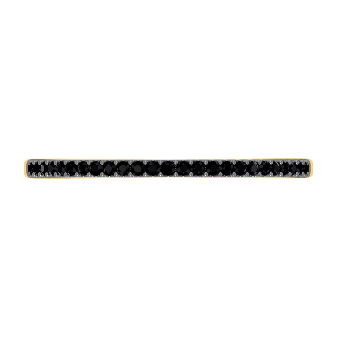 0.08 Carat (ctw) 10K Gold Round Black Diamond Ladies Dainty Anniversary Wedding Stackable Ring - Elegant Gift for Her, Perfect for Valentine's Day, Anniversary & Special Occasions