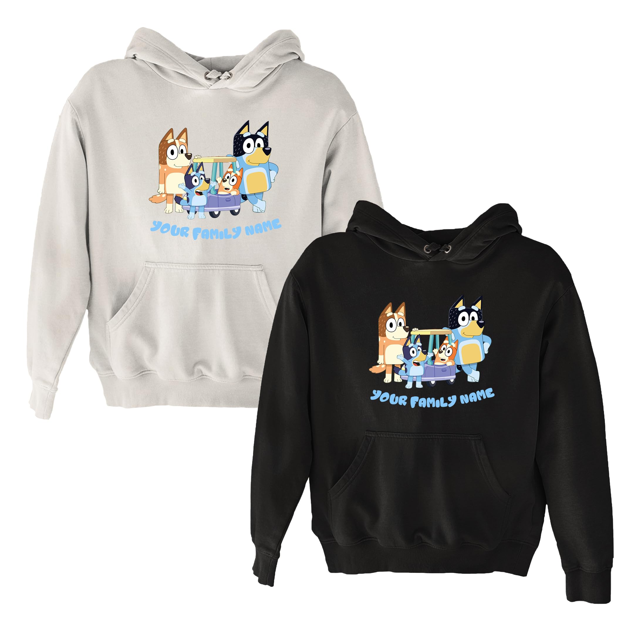 Custom Bluey Family Hoodies - Kids Birthday Party Outfits | Bluey Birthday Girl & Squad Hoodie for Team Celebrations | Perfect for Family Matching, Themed Parties & Group Photos