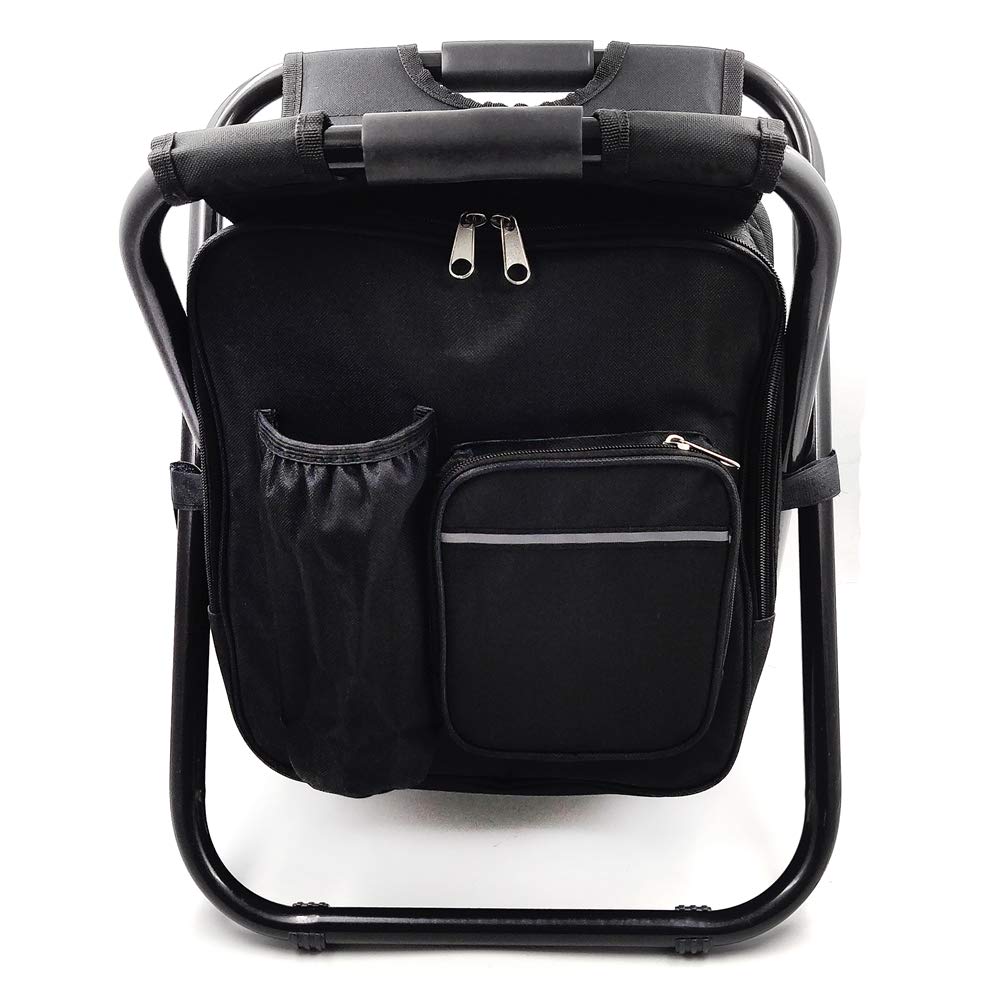 Portable Folding Stool with Insulated Cooler Backpack - Lightweight Camping Chair for Beach, Fishing, Hiking & Outdoor Adventures - Perfect for Picnics, Tailgating & Travel