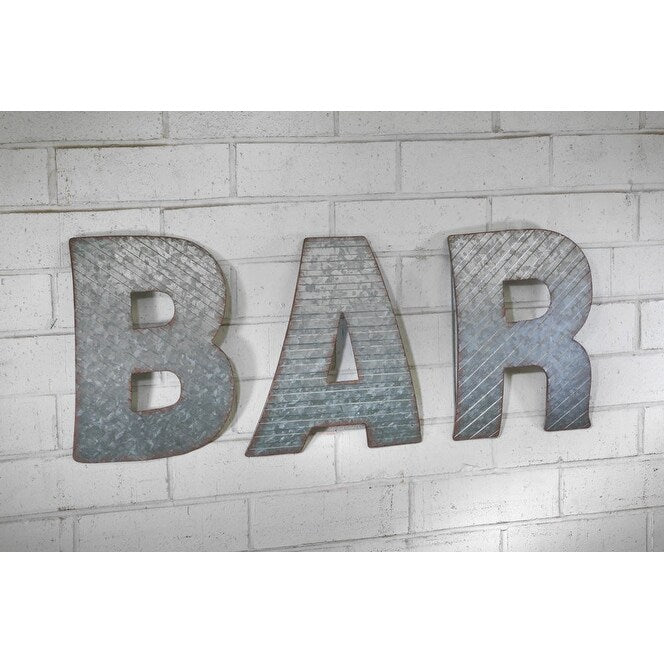BAR Metal Wall Decor - Modern Home & Office Sign - Perfect for Living Room, Bar, Pub, or Man Cave Decor