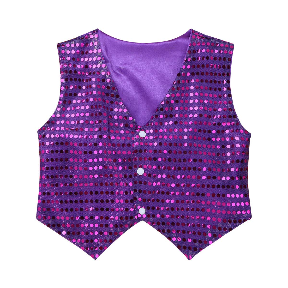 Kids Boys Girls Sequined Vest - Hip Hop Street Dance Costume Waistcoat Crop Top for Dance Performances & Stage Shows - Perfect for Hip Hop Classes, Dance Competitions and Theatrical Performances