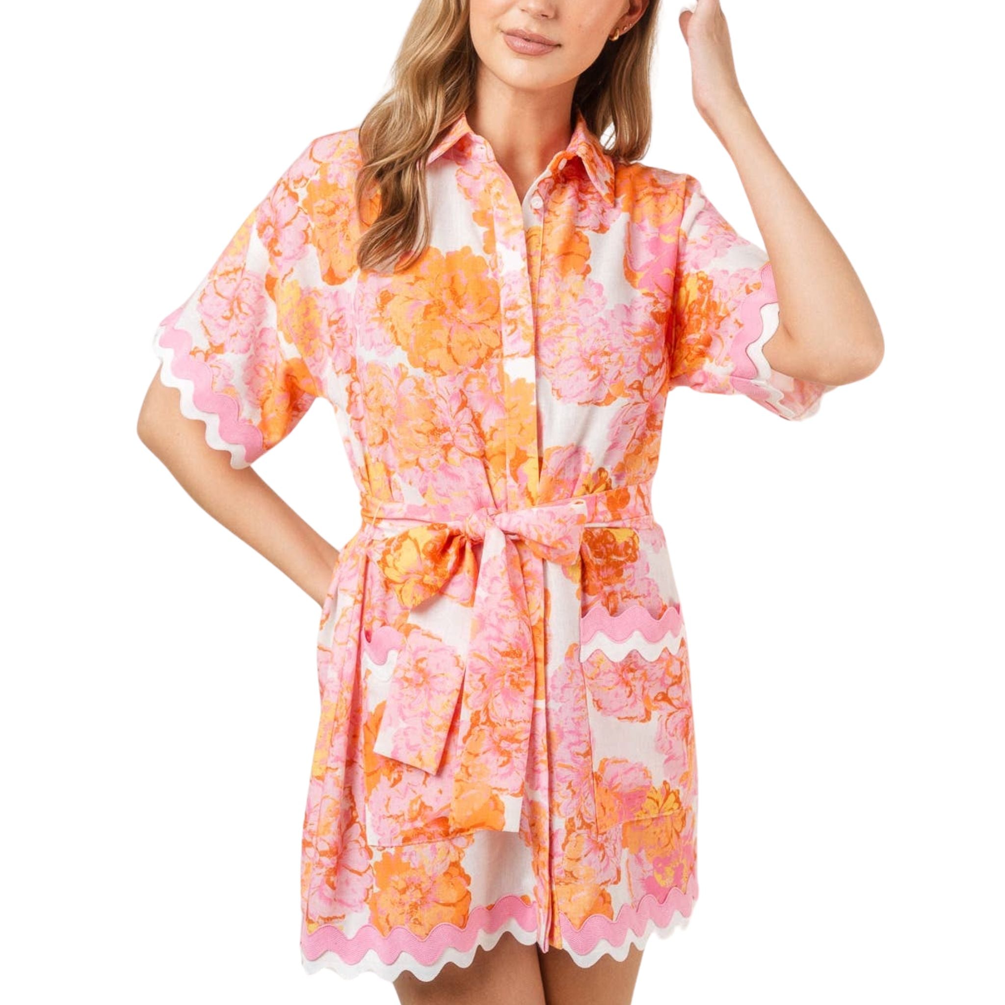 Wave Trims Belted Mini Dress for Women - Stylish & Flattering Summer Party Dress | Perfect for Cocktail Parties, Date Nights & Special Occasions