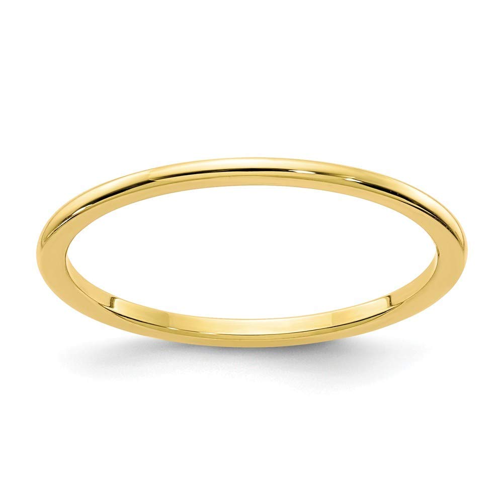 10K Half Round Stackable Band Rings for Women - Rose Gold, White Gold, Yellow Gold - 1.2mm Width - Sizes 4-10 - Perfect for Layering, Wedding Bands, Anniversary Gifts & Everyday Jewelry