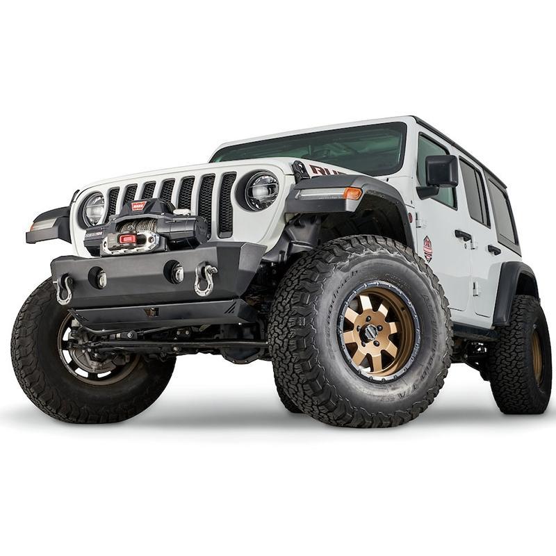 2007-2017 Jeep Wrangler JK & 2018-2024 Wrangler JL & 2020+ Gladiator JT Stubby Crawler Front Bumper - Heavy Duty Off-Road Bumper for Rock Crawling & Trail Riding
