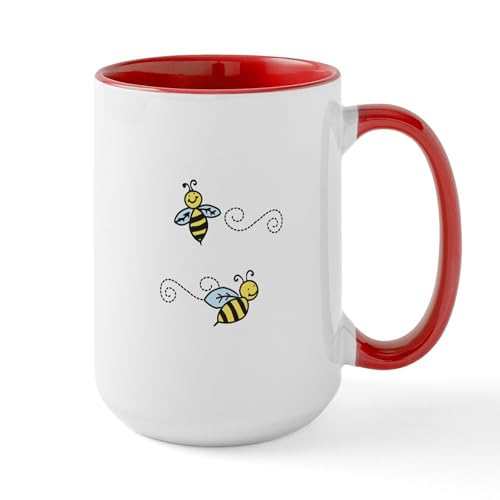 White/Red Inside - Bees Mugs