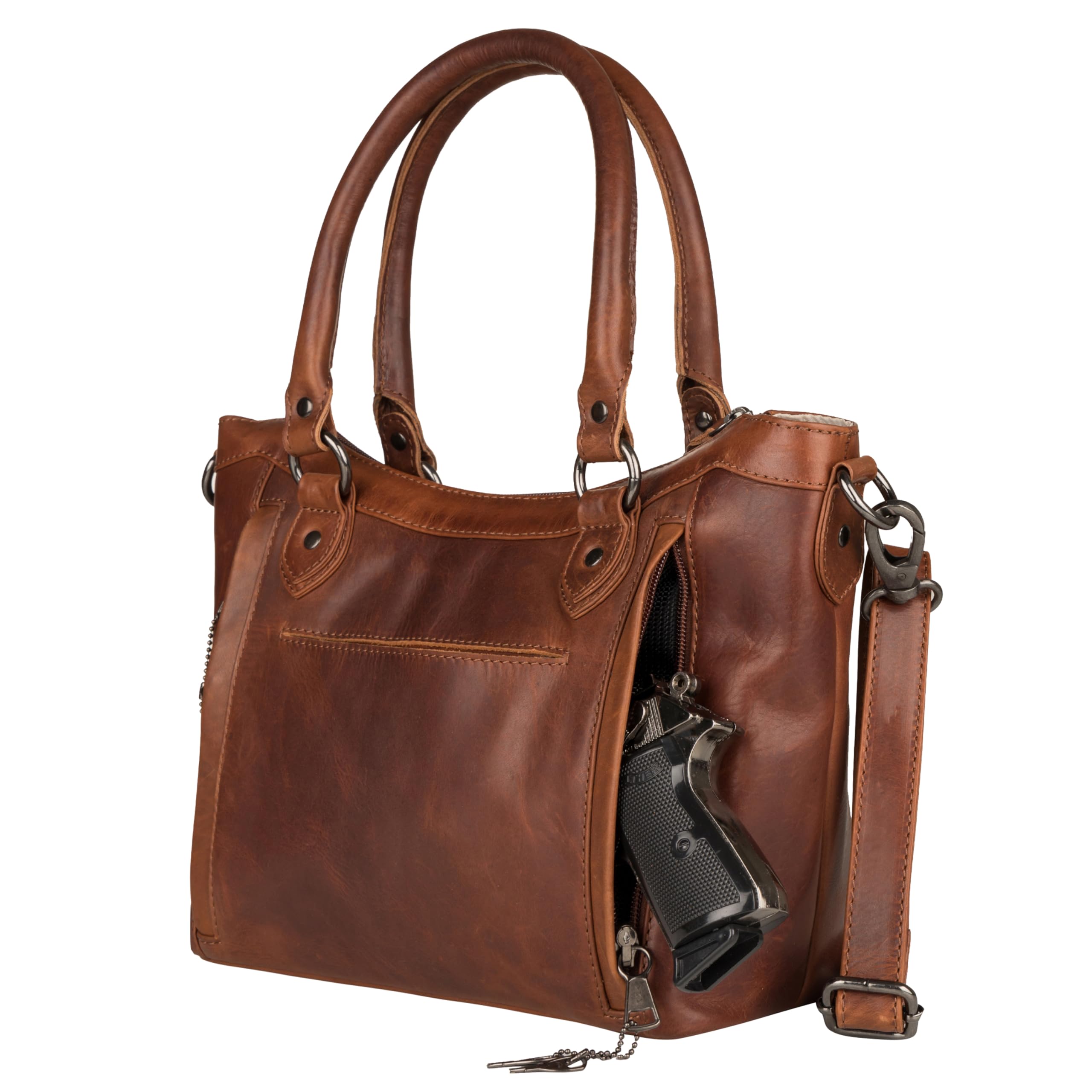 Stylish Sadie Satchel - Spacious Crossbody Shoulder Bag with Universal Gun Holster & Secure YKK Locking | Perfect for Work, Travel & Everyday Use
