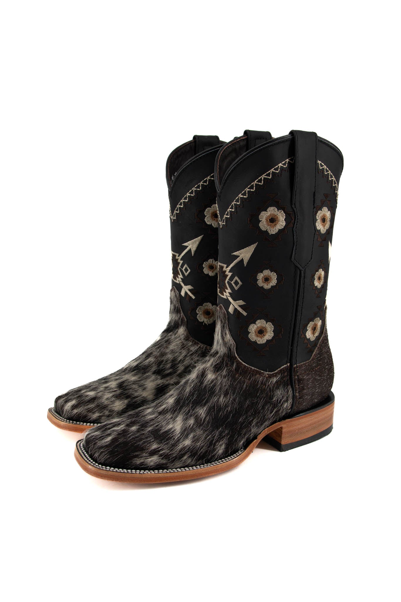 Women's Size 6 Cowhide Square Toe Boots - Short Shaft Western Ankle Booties | Comfortable & Stylish for Casual Outings, Work & Country Events