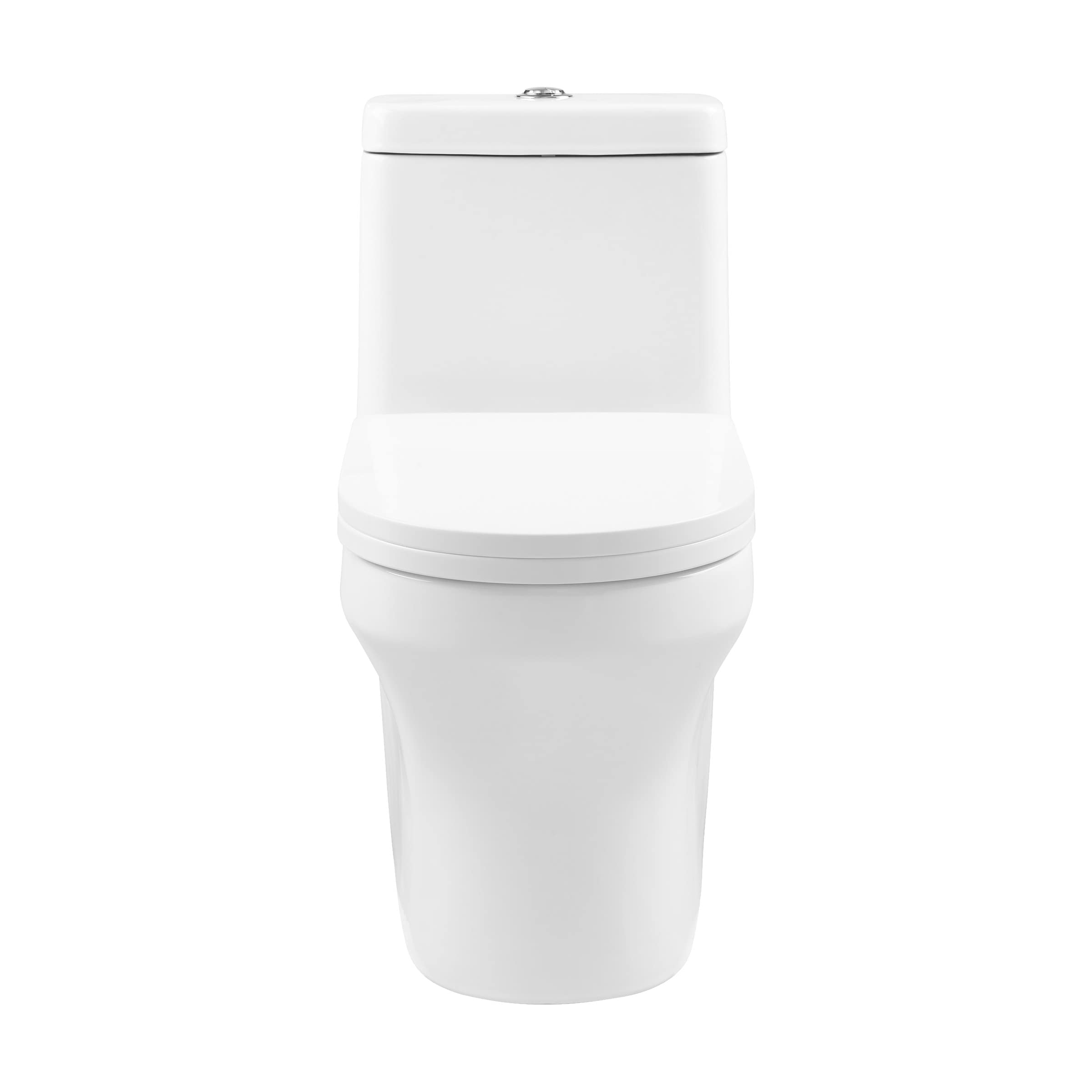 Bron One-Piece Elongated Toilet with Dual Vortex Flush Technology | 1.1/1.6 GPF Water Efficient | Perfect for Modern Bathrooms & Small Spaces