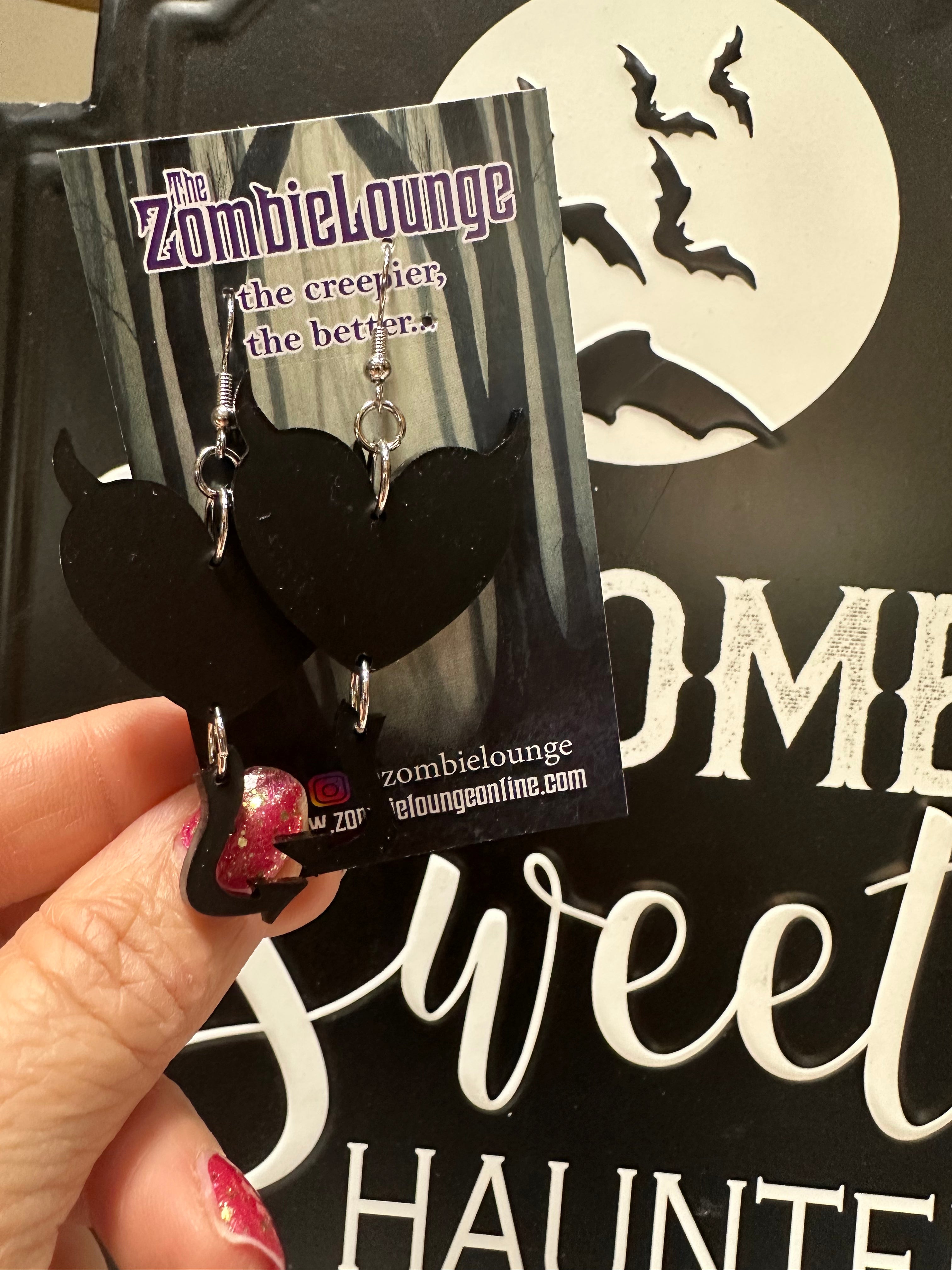 Devil Hearts Earrings for Women - Gothic Punk Jewelry, Valentine's Day Gift, Halloween Accessories - Perfect for Parties, Concerts, and Alternative Fashion