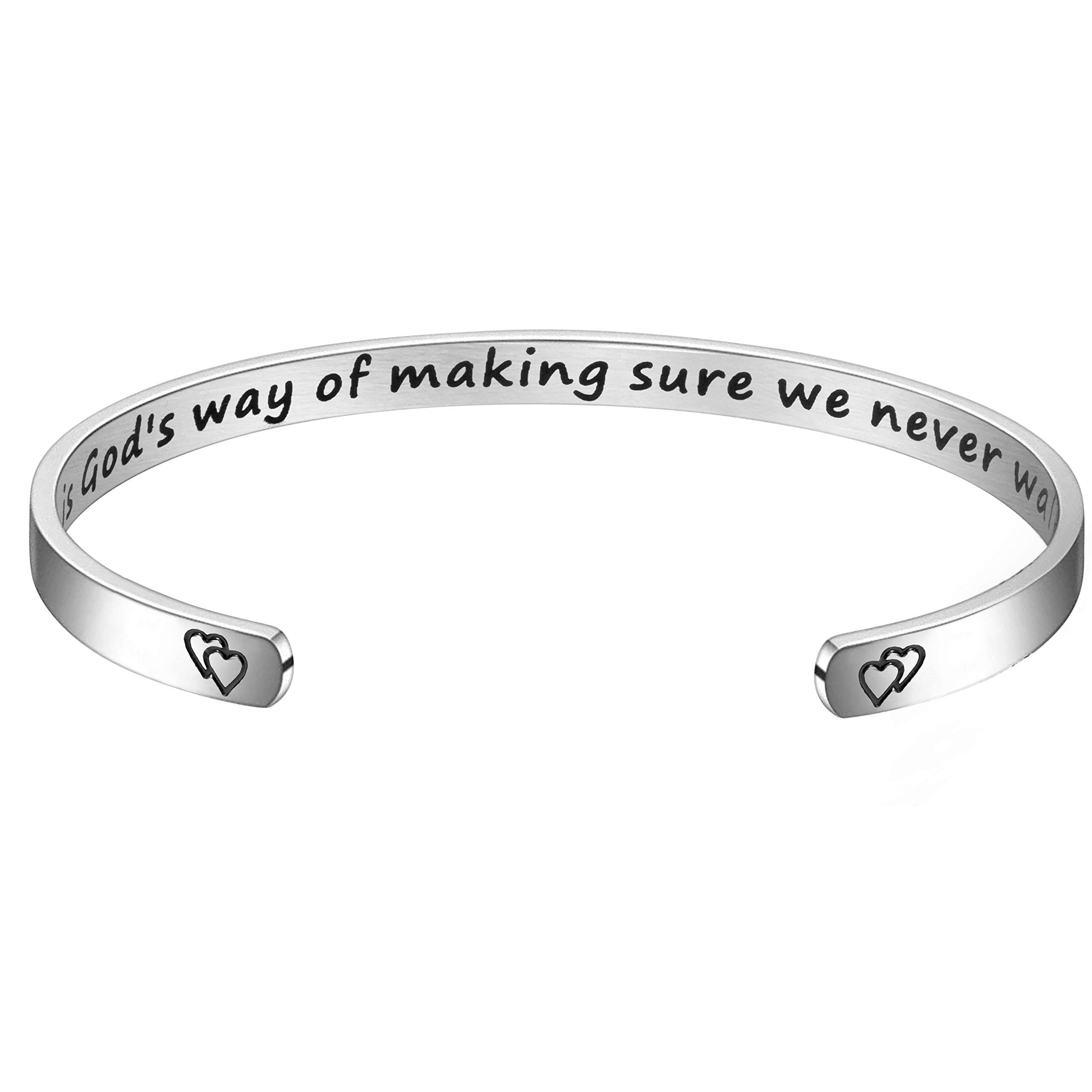 BFJLIFE Inspirational Cuff Bracelets for Women & Girls - Personalized Motivational Mantra Engraved 316L Stainless Steel Jewelry | Perfect for Daily Wear, Gifts & Special Occasions