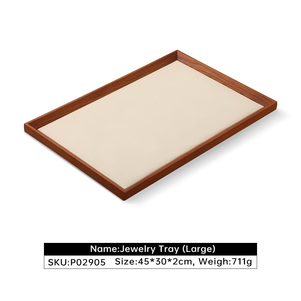 Premium Wooden Jewelry Tray Organizer - Large Luxury Watch & Jewelry Display Stand for Necklaces, Bracelets & Accessories | Perfect for Nightstand, Dresser & Vanity Organization